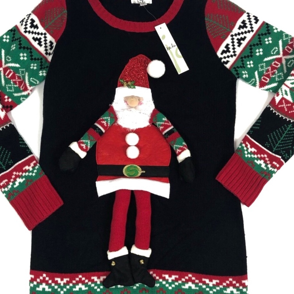 NWT Santa 3D Ugly Christmas Holiday Sweater Small - Picture 2 of 8